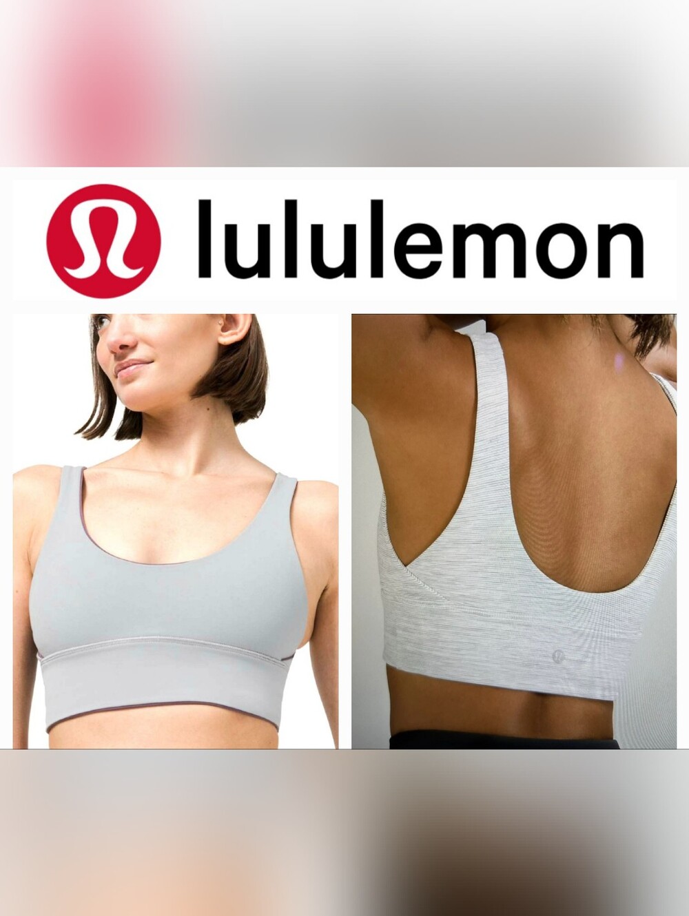 LULULEMON Reversible Align Bra Gray/Wee Are From Space Nimbus Battleship Sz 4